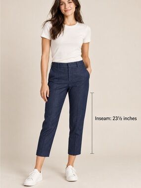 Gap Slim Cropped Pants Womens 6 Dark Indigo Blue Tailored Trousers 23.5 Inseam